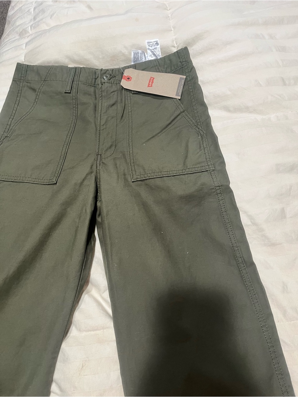 Women’s Levi Ribcage Straight Olive Green Pants 30x29